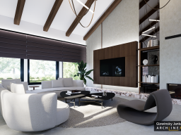 Crimson accents and quiet luxury: an Award-winning home